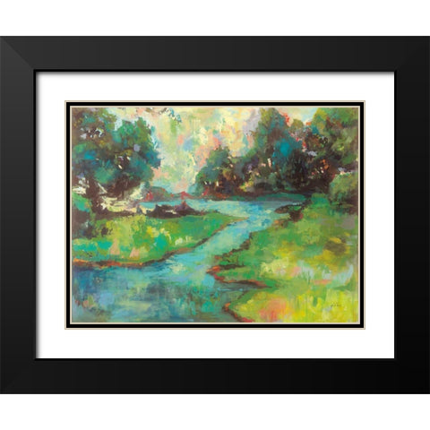 Landscape in the Park Black Modern Wood Framed Art Print with Double Matting by Vertentes, Jeanette