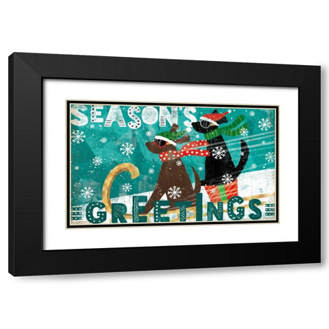 Merry Making II Black Modern Wood Framed Art Print with Double Matting by Charron, Veronique