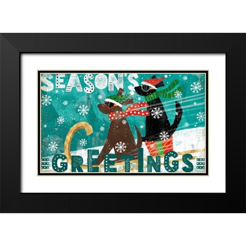 Merry Making II Black Modern Wood Framed Art Print with Double Matting by Charron, Veronique