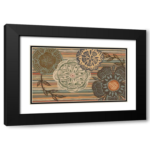 Woodcut Nature II Black Modern Wood Framed Art Print with Double Matting by Brissonnet, Daphne