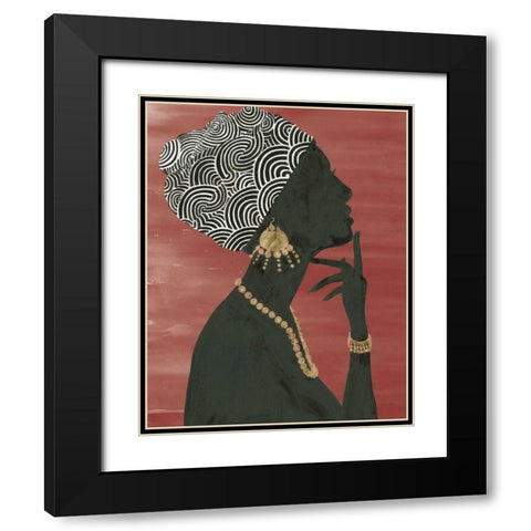 Graceful Majesty I Chili Black Modern Wood Framed Art Print with Double Matting by Adams, Emily