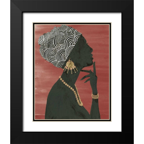 Graceful Majesty I Chili Black Modern Wood Framed Art Print with Double Matting by Adams, Emily