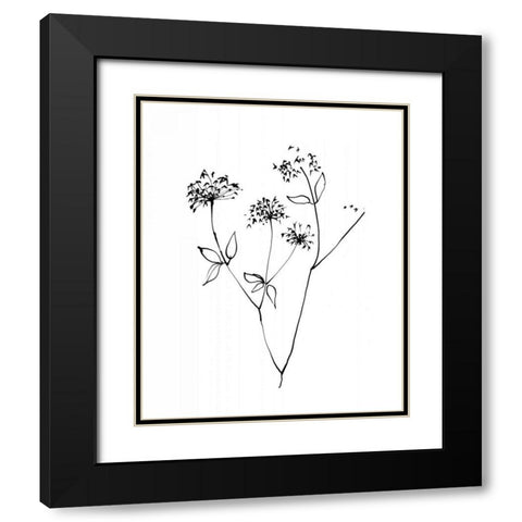 Ink Flowers 09 on White Black Modern Wood Framed Art Print with Double Matting by Tillmon, Avery
