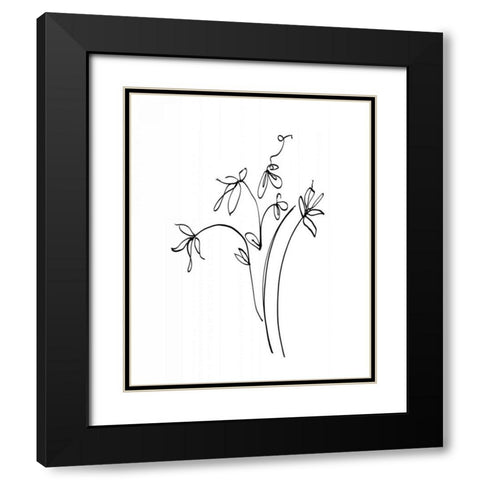 Ink Flowers 11 on White Black Modern Wood Framed Art Print with Double Matting by Tillmon, Avery