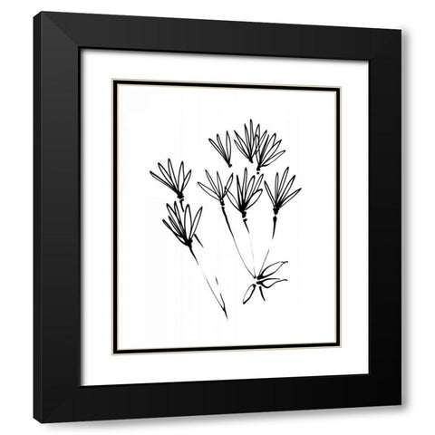 Ink Flowers 19 on White Black Modern Wood Framed Art Print with Double Matting by Tillmon, Avery