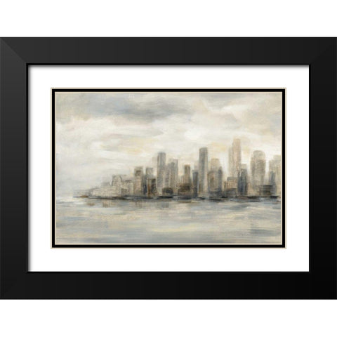 Manhattan Low Clouds Black Modern Wood Framed Art Print with Double Matting by Vassileva, Silvia