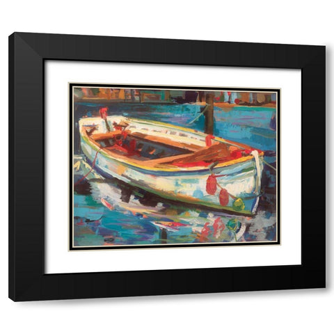 Solo Boat Black Modern Wood Framed Art Print with Double Matting by Vertentes, Jeanette