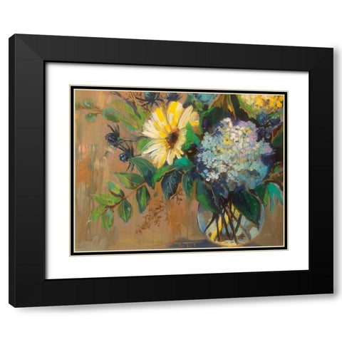 Glass Floral Black Modern Wood Framed Art Print with Double Matting by Vertentes, Jeanette