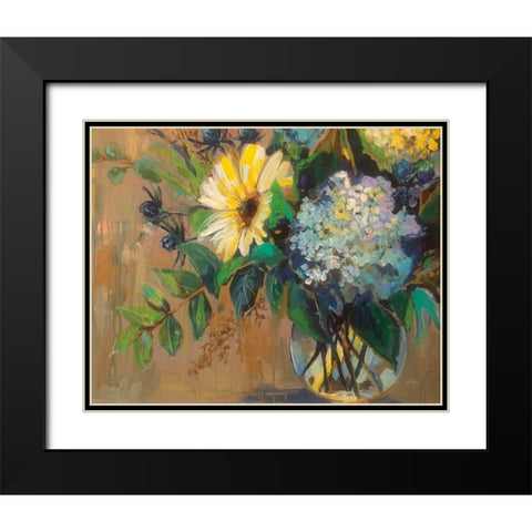 Glass Floral Black Modern Wood Framed Art Print with Double Matting by Vertentes, Jeanette