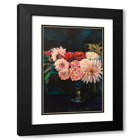 Newport Bouquet Black Modern Wood Framed Art Print with Double Matting by Vertentes, Jeanette
