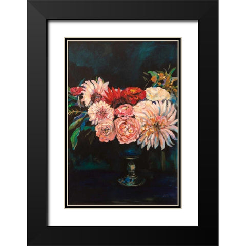 Newport Bouquet Black Modern Wood Framed Art Print with Double Matting by Vertentes, Jeanette