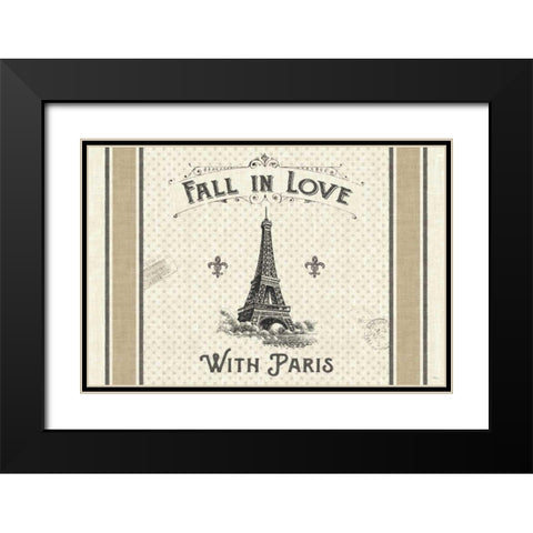 Paris Farmhouse I Black Modern Wood Framed Art Print with Double Matting by Pela Studio