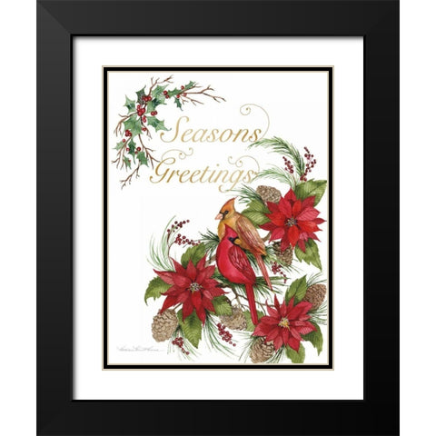 Holiday Happiness VI Greetings Black Modern Wood Framed Art Print with Double Matting by McKenna, Kathleen Parr