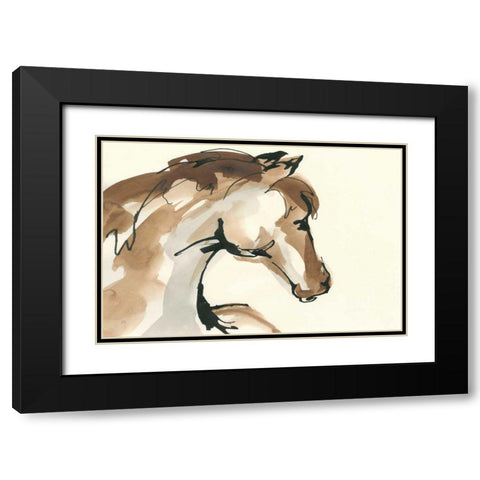 Horse Head I Black Modern Wood Framed Art Print with Double Matting by Paschke, Chris