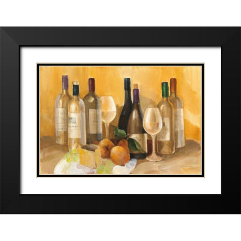Wine and Fruit II v2 Black Modern Wood Framed Art Print with Double Matting by Hristova, Albena