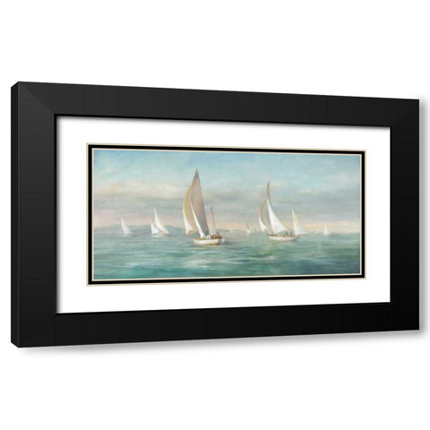 Weekend Sail Black Modern Wood Framed Art Print with Double Matting by Nai, Danhui