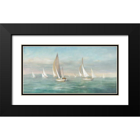 Weekend Sail Black Modern Wood Framed Art Print with Double Matting by Nai, Danhui