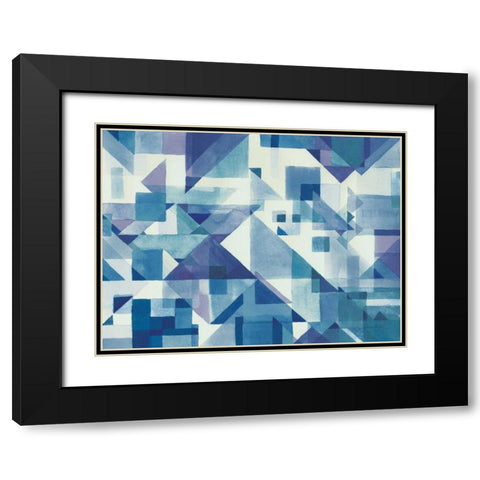 Try Angles I Blue Black Modern Wood Framed Art Print with Double Matting by Nai, Danhui