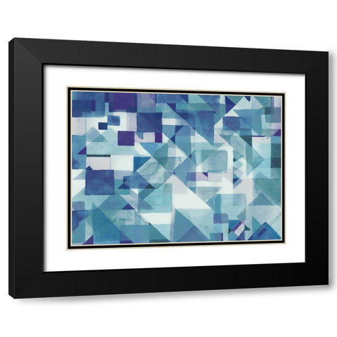 Try Angles II Blue Black Modern Wood Framed Art Print with Double Matting by Nai, Danhui