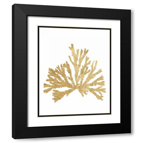 Pacific Sea Mosses IV Gold Black Modern Wood Framed Art Print with Double Matting by Wild Apple Portfolio