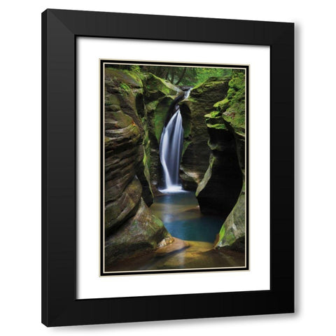 Corkscrew Falls Ohio Black Modern Wood Framed Art Print with Double Matting by Majchrowicz, Alan