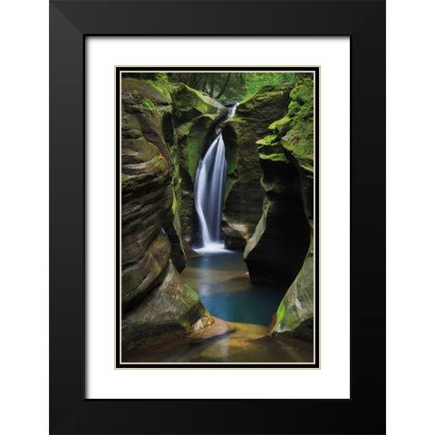 Corkscrew Falls Ohio Black Modern Wood Framed Art Print with Double Matting by Majchrowicz, Alan