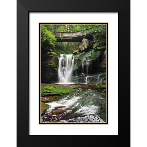 Elakala Falls West I Black Modern Wood Framed Art Print with Double Matting by Majchrowicz, Alan