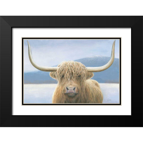 Highland Cow Black Modern Wood Framed Art Print with Double Matting by Wiens, James