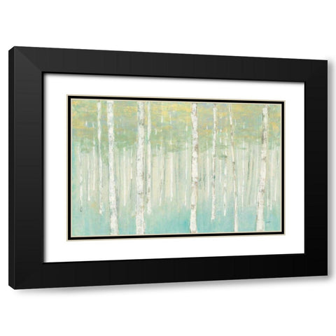 Birches at Sunrise Black Modern Wood Framed Art Print with Double Matting by Purinton, Julia