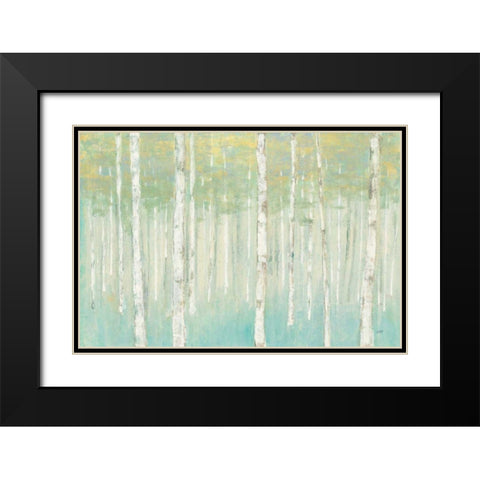 Birches at Sunrise Black Modern Wood Framed Art Print with Double Matting by Purinton, Julia