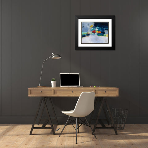 Time and Space Black Modern Wood Framed Art Print with Double Matting by Griggs, Jan