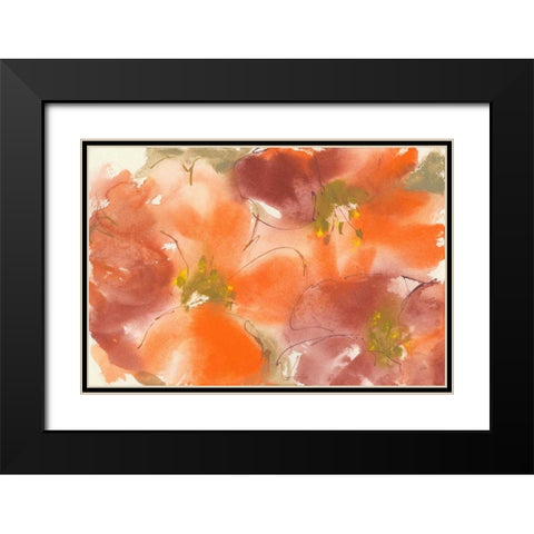 Tribal Lilies I Black Modern Wood Framed Art Print with Double Matting by Paschke, Chris