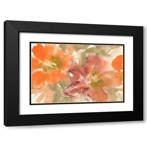 Tribal Lilies II Black Modern Wood Framed Art Print with Double Matting by Paschke, Chris