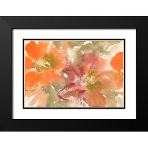 Tribal Lilies II Black Modern Wood Framed Art Print with Double Matting by Paschke, Chris