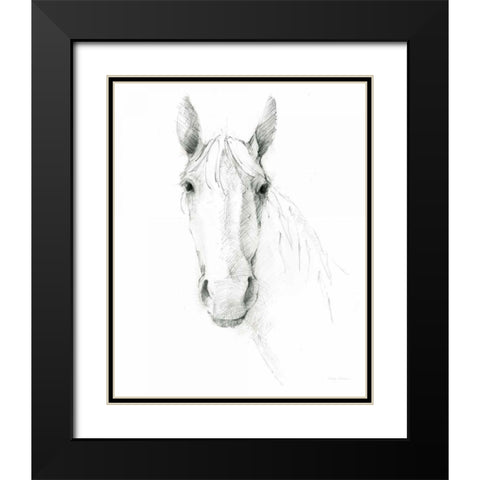 Horse Sketch Black Modern Wood Framed Art Print with Double Matting by Tillmon, Avery