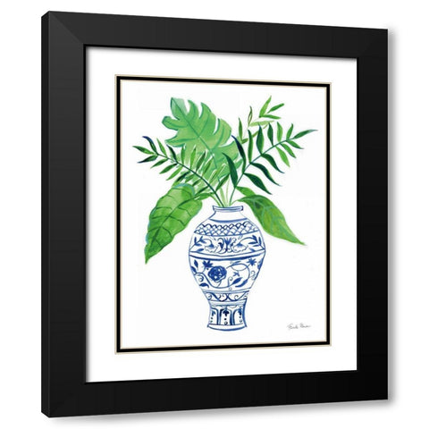 Elegant Chinoiserie I White Black Modern Wood Framed Art Print with Double Matting by Zaman, Farida