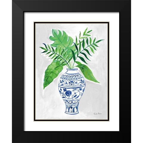 Elegant Chinoiserie I Gray Black Modern Wood Framed Art Print with Double Matting by Zaman, Farida