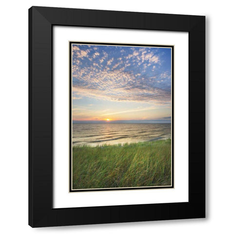 Lake Michigan Sunset I Black Modern Wood Framed Art Print with Double Matting by Majchrowicz, Alan