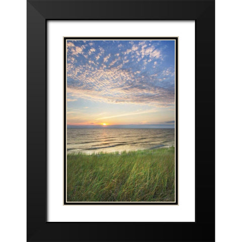 Lake Michigan Sunset I Black Modern Wood Framed Art Print with Double Matting by Majchrowicz, Alan