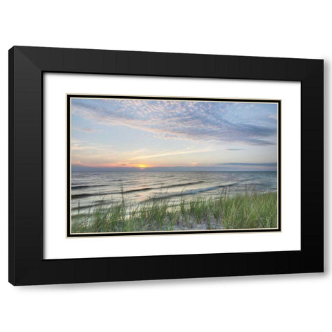 Lake Michigan Sunset III Black Modern Wood Framed Art Print with Double Matting by Majchrowicz, Alan