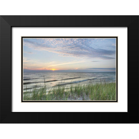 Lake Michigan Sunset III Black Modern Wood Framed Art Print with Double Matting by Majchrowicz, Alan