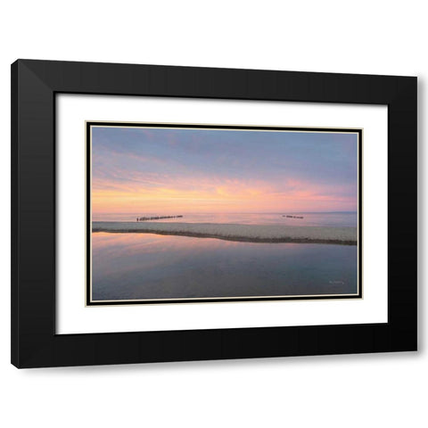 Lake Superior Beach IV Black Modern Wood Framed Art Print with Double Matting by Majchrowicz, Alan