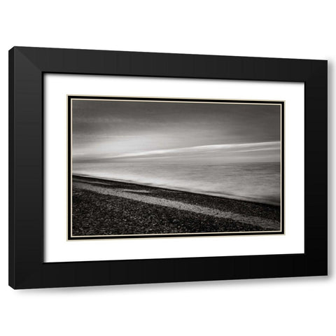 Lake Superior Beach III BW Black Modern Wood Framed Art Print with Double Matting by Majchrowicz, Alan