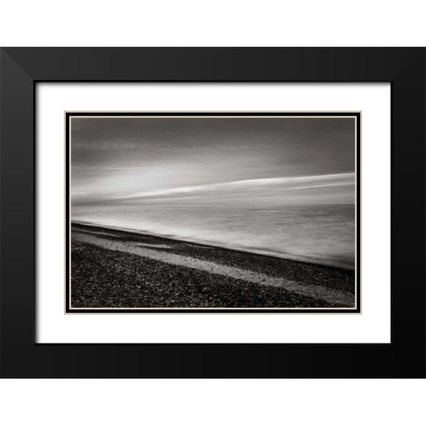 Lake Superior Beach III BW Black Modern Wood Framed Art Print with Double Matting by Majchrowicz, Alan