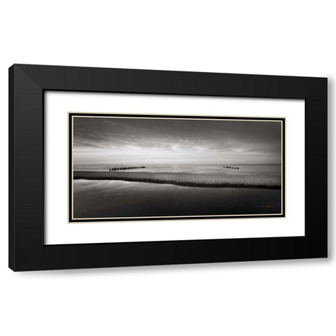 Lake Superior Beach IV BW Black Modern Wood Framed Art Print with Double Matting by Majchrowicz, Alan