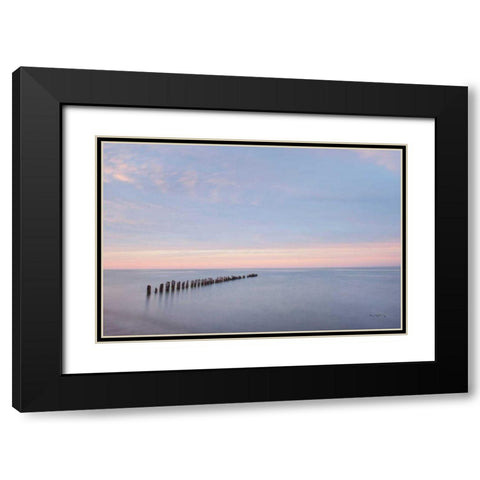 Lake Superior Old Pier II Black Modern Wood Framed Art Print with Double Matting by Majchrowicz, Alan