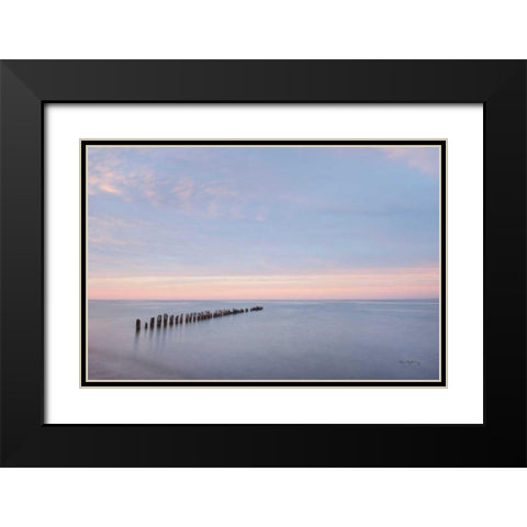 Lake Superior Old Pier II Black Modern Wood Framed Art Print with Double Matting by Majchrowicz, Alan