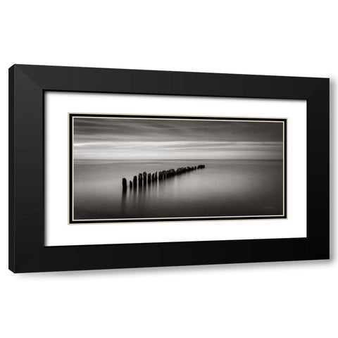 Lake Superior Old Pier III Black Modern Wood Framed Art Print with Double Matting by Majchrowicz, Alan