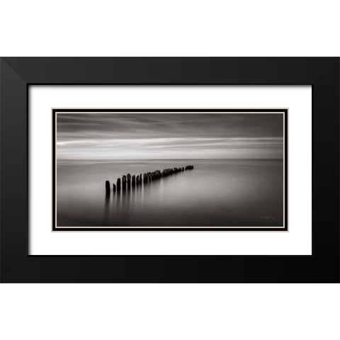 Lake Superior Old Pier III Black Modern Wood Framed Art Print with Double Matting by Majchrowicz, Alan