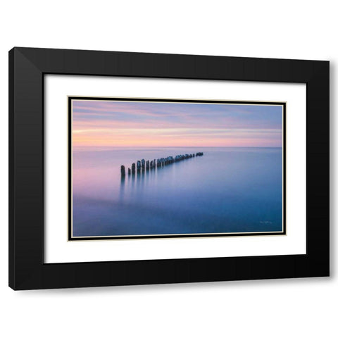 Lake Superior Old Pier IV Black Modern Wood Framed Art Print with Double Matting by Majchrowicz, Alan